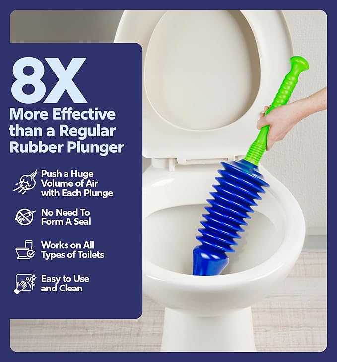 Luigi's World's Best Toilet Plunger - Plunger Toilet Unblocker Heavy Duty - Plungers for Unblocking - Unique Strongest Unblocker Tool - Plungers for Unblocking - Clog Remover Tool
