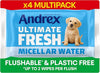 Andrex Ultimate Fresh Washlets, 4-Pack - Gentle, Biodegradable, Flushable Toilet Wipes for Everyday Hygiene