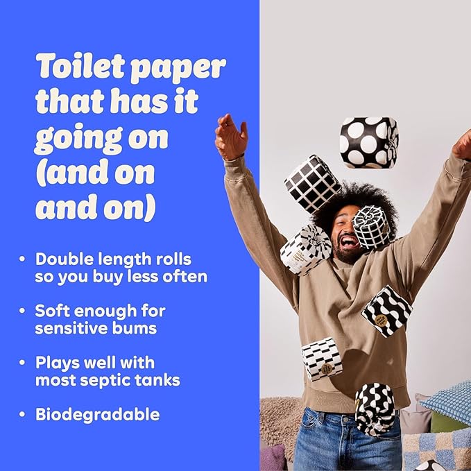 Who Gives A Crap – Premium Bamboo, Twice as Long, Toilet Roll, Box of 24 (3-Ply, 370 Sheets) Luxuriously Soft, Strong, Sustainable, Biodegradable & Plastic-Free