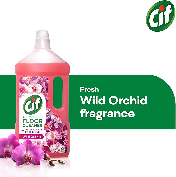 Cif Wild Orchid Floor Cleaner residue-free surface cleaner for linoleum, vinyl and ceramic tiles 950 ml