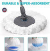 MASTERTOP Spin Mop and Bucket Set, Microfibre Mops with Wringer Bucket and Stainless Steel Handle, Foot Pedal Spin Mop for Cleaning Hardwood Tile Marble Laminate Floors, Send 6 Washable Pads