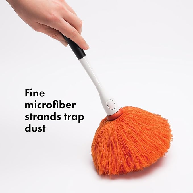 OXO 1373380 Good Grips Microfibre Delicate Duster, Inoxidable, Orange