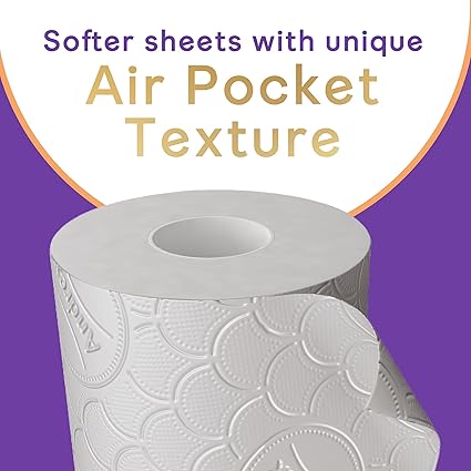 Andrex Ultimate Quilts Toilet Paper 48 Rolls, Air Pocket Technology for Soft, Thick Sheets - Bulk Pack of 48 Quilted Toilet Rolls, FSC Certified