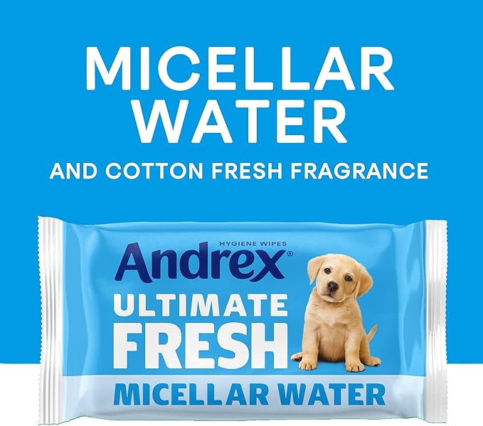 Andrex Ultimate Fresh Washlets, 4-Pack - Gentle, Biodegradable, Flushable Toilet Wipes for Everyday Hygiene