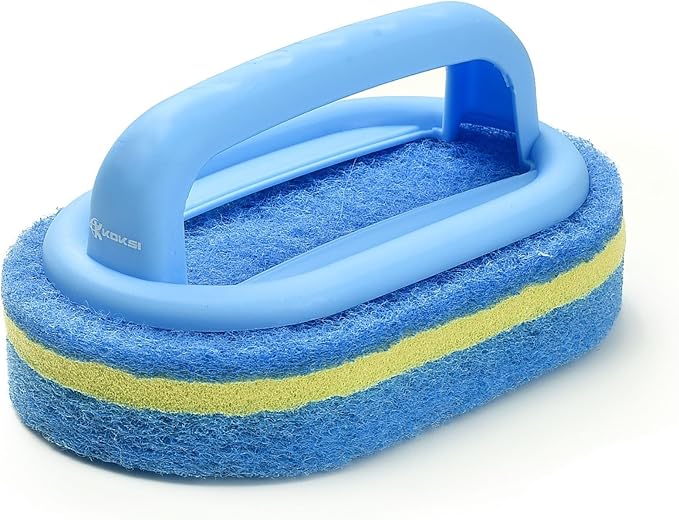 KOKSI Cleaning Brush for Bathroom Kitchen Bathtube Toilet All Purpose Sponge Brush with Ergonomic Handle (4, 4, count)