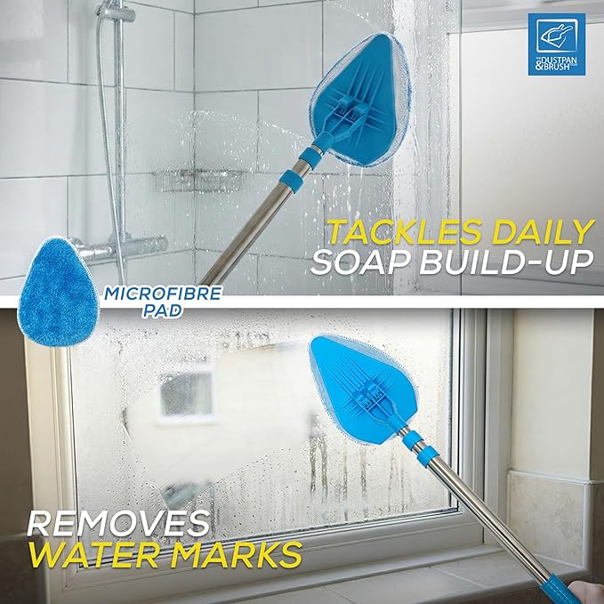 Bathroom Tile Cleaner Telescopic Shower Mop Extendable Bath Cleaning Scrubber Tool (New Telescopic Bathroom Cleaning Kit)