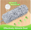 Fogray Extendable Feather Duster, Bendable Microfiber Long Handled with Extra Telescopic Extending Pole and Soft Silicone Cap, Washable Duster for Cleaning Roof, High Ceiling Fan, Blinds, Cobweb