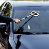 POLYTE Pivoting Extra-long Windshield Glass Cleaning Tool Extendable Aluminum Handle w/3 Premium Microfibre Covers
