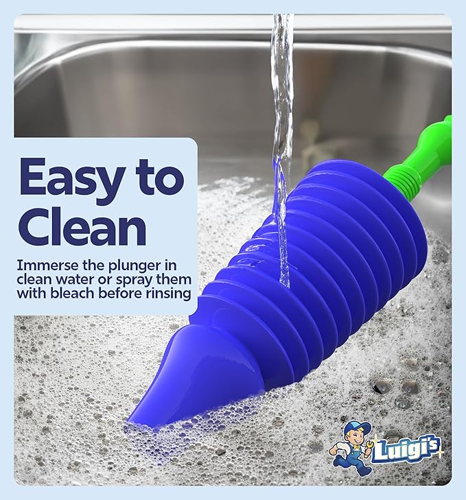 Luigi's World's Best Toilet Plunger - Plunger Toilet Unblocker Heavy Duty - Plungers for Unblocking - Unique Strongest Unblocker Tool - Plungers for Unblocking - Clog Remover Tool