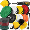 Aongray Drill Brush Attachment Set, 22pcs 1/4in Power Cleaning Brush with Scrub Pads + Extend Long Attachment, Scrubbing Brush for Cleaning Bathroom, Tile, Carpet, Grout, Car Wheels, Kitchen