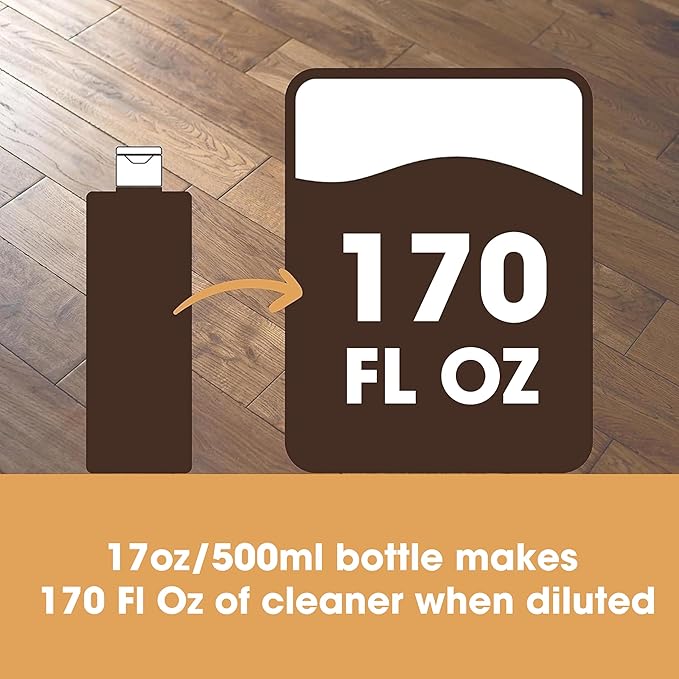 Wood Floor Cleaner - Dilutes to Make 5 Litres - Super Concentrated & Quick Drying - Infused With Orange Aroma - For All Types of Wooden Floors - 500ml