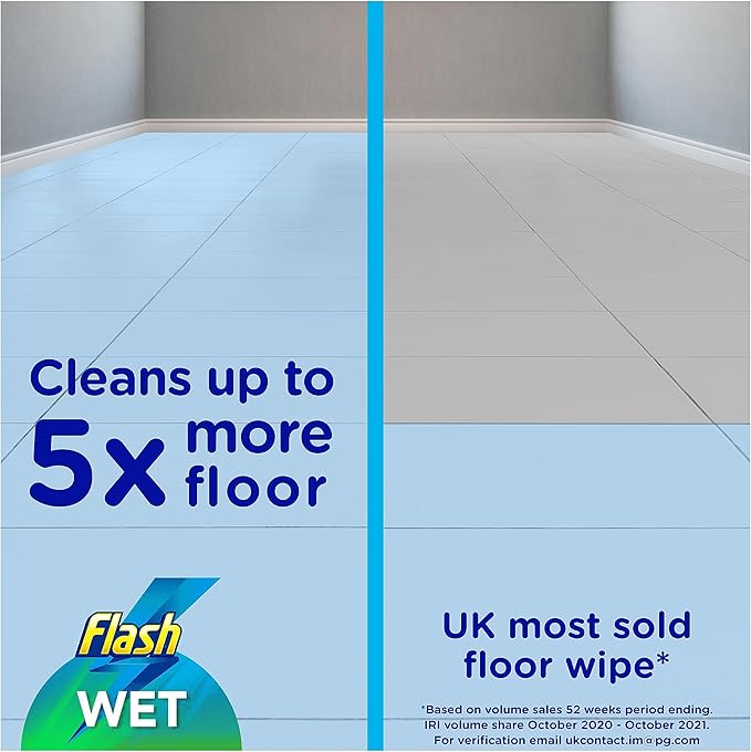 Flash Speedmop Wet Floor Cleaning Wipes, 96 Cloths (24x4), Antibac Lemon Multi-Surface, Trap & Lock Daily Dirt, Grease & Grime Without Getting Down On Your Knees ( Package may vary)