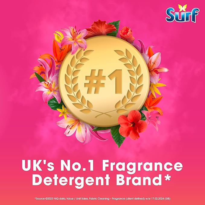 Surf Tropical Lily Laundry Washing with a joy-infused fragrance & natural essential oils lasting up to 12 hours in wear Liquid Detergent for brilliantly clean results 35 washes