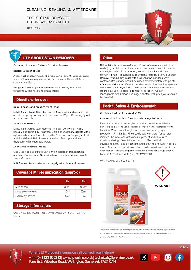 LTP GROUT STAIN REMOVER (1L)