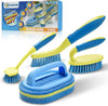 KOKSI Cleaning Brush for Bathroom Kitchen Bathtube Toilet All Purpose Sponge Brush with Ergonomic Handle (4, 4, count)