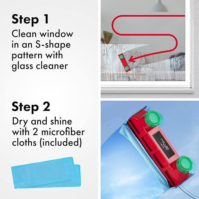 Tyroler Glider D4 Magnetic Window Cleaner for Double Glazing | Double Sided Window Cleaner Tool | Fits 2-40mm Window Thickness | Adjustable Force Control | Window Cleaning Equipment Magnetic