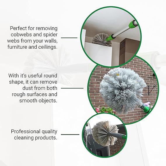 UNGER Spider Web & Cobweb Duster Brush - Internal or External - Fits Telescopic Poles - UNGER Cleaning Equipment, Grey, UNGCOBW0