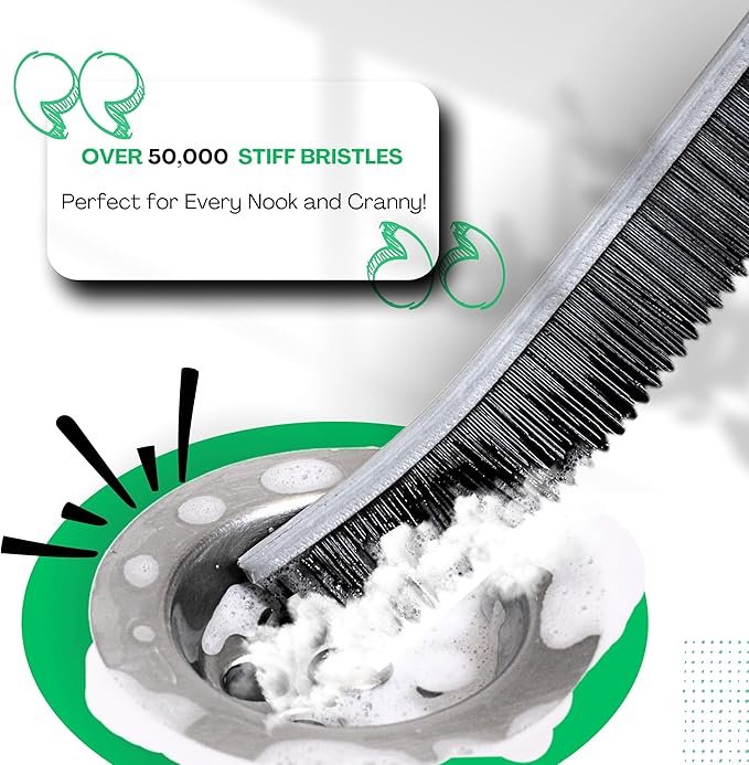 JOHN ELIA Crevice Cleaning Brush UK 3 Pcs Multifunctional Bathroom Cleaning Brushes For Small Spaces With Long Magic Brush Cleaner Grout Cleaner Brush - Groove Gaps Cleaning Brush - Cleaning Tool