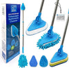 Bathroom Tile Cleaner Telescopic Shower Mop Extendable Bath Cleaning Scrubber Tool (New Telescopic Bathroom Cleaning Kit)