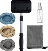 POLYTE Pivoting Extra-long Windshield Glass Cleaning Tool Extendable Aluminum Handle w/3 Premium Microfibre Covers