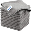 MR.SIGA Microfiber Cleaning Cloth, All-Purpose Microfiber Towels, Streak Free Cleaning Rags, Pack of 12, Grey, Size 32 x 32 cm(12.6 x 12.6 inch)