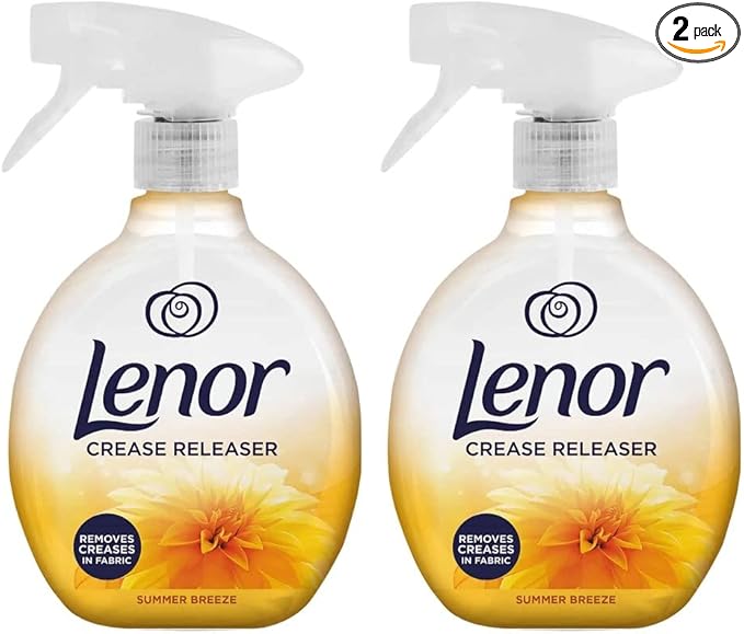 Lenor Crease Releaser Spray, Removes Creases in Fabric, Summer Breeze Scent, 2Pk, 2 x 500ml